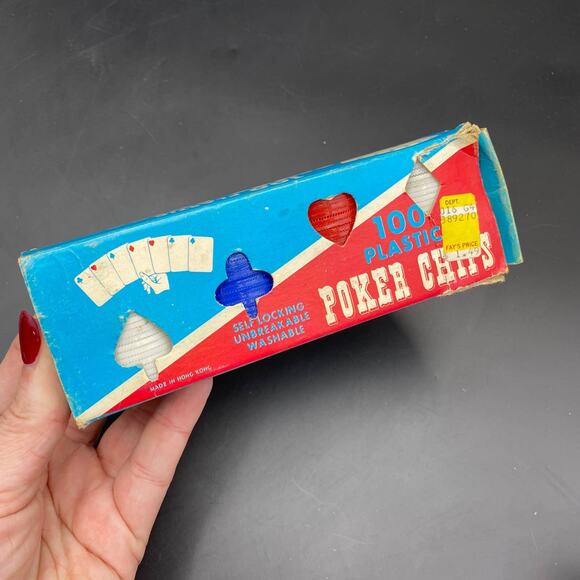 Vintage Poker Chips - Retro Packaging Mid Century Design MCM Card Game - Picture 2 of 4